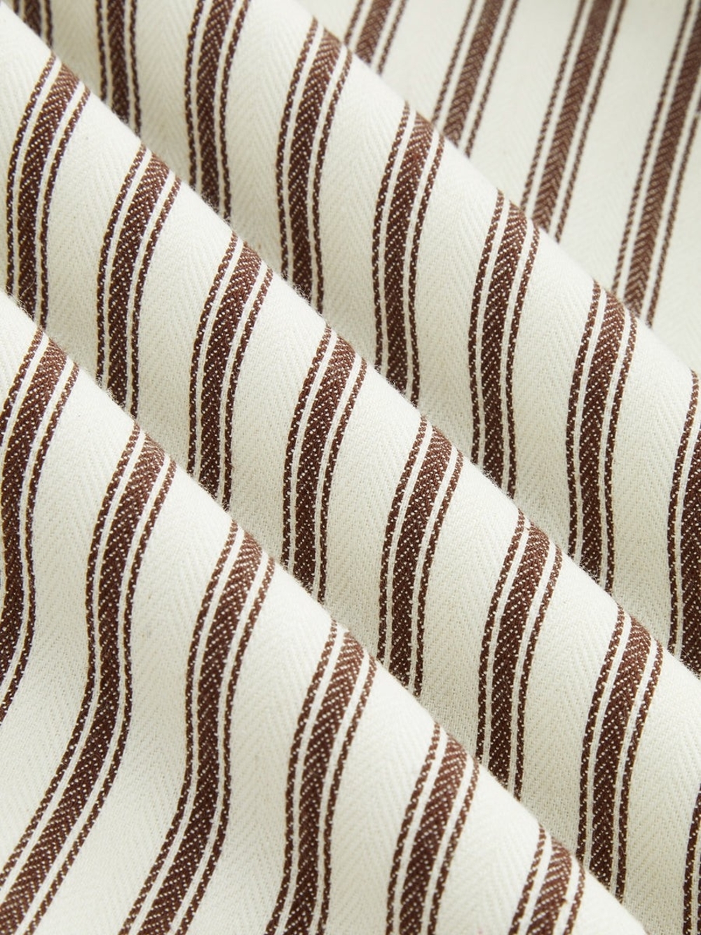 Commense Cream and Brown Striped Two-Piece Skirt Set - Picture 8 of 8